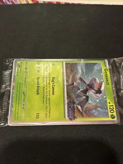 EN Promo Card Genesect 008 Phantasmal Flames Stamped Cosmos Foil Swirl Sealed - Image 2