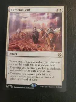 Magic The Gathering Akroma's Will Commander #0125 MTG White Rare LCC LP - Image 1