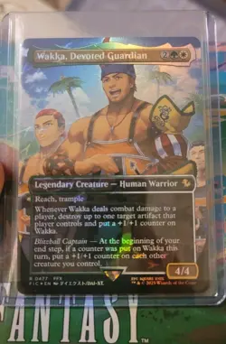 MTG NM Wakka, Devoted Guardian Borderless Chocobo Track FOIL Final Fantasy 0477 - Image 1