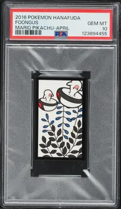 2016 Pokemon Hanafuda Mario Pikachu April Foongus PSA 10 - Image 1