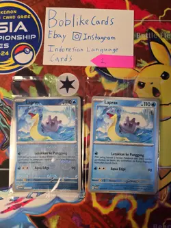 Pokemon TCG Indonesia Lapras Master & Poke ball promo sealed 123/SV-P NM - Image 1