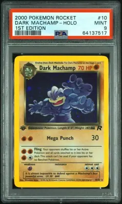 2000 POKEMON ROCKET #10 DARK MACHAMP-HOLO 1ST EDITION PSA 9 - Image 1