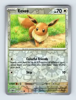 Eevee - Scarlet & Violet 151 133/165 - Reverse Holo - Common - NM - Pokemon TCG - Image 1