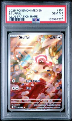 Pokemon TCG Mega Evolutions Stufful Illustration Rare 154/132 PSA 10 - Image 1