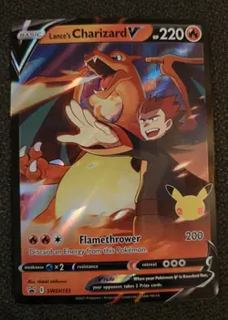 Pokemon Lance's Charizard V Celebrations SWSH133 Black Star Promo - Image 1