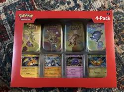 Pokemon Mini Tin 4-Pack Sealed - Includes Raichu Machamp Gengar Dragonite Promos - Image 1