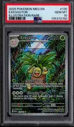 2025 POKEMON MEG EN-MEGA EVOLUTION ILLUSTRATION RARE #135 EXEGGUTOR PSA 10 - Image 1