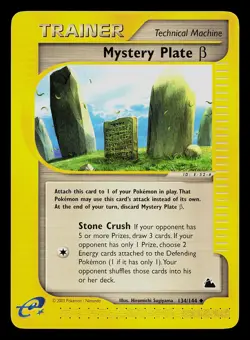 Pokemon Card - Mystery Plate Beta Skyridge 134/144 Uncommon Non-Holo - Image 1