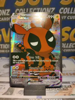 Pikachu X Deadpool - Marvel Crossover Pokemon Fan Art Holo Card - Image 1
