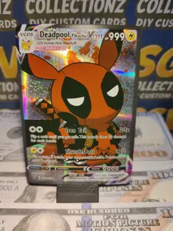 Pikachu X Deadpool - Marvel Crossover Pokemon Fan Art Holo Card - Image 2