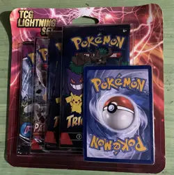 Konami Pokemon TCG Lightning Set Booster 3 Packs 1 Bonus Card Coin - 307386 - Image 1