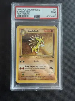 Pokemon Sandslash Fossil First Edition Regular Uncommon Card 41/62 Psa 9 - Image 1