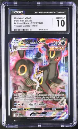 CGC 10 Umbreon VMAX Brilliant Stars TG23/TG30 Trainer Gallery Holo Pokemon Card - Image 1