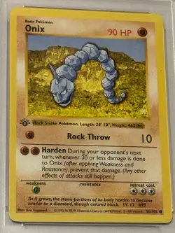 Onix 1st Edition Shadowless 56/102 Base Set Pokemon Card Vintage 1999 PSA 8 - Image 2