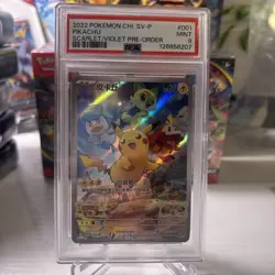 PSA 9 Mint Pikachu 001/SV-P Japanese Pokemon Card 2022 Scarlet & Violet Promo - Image 2