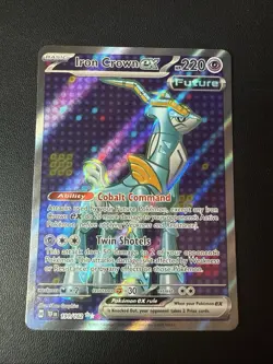 Pokemon TCG Iron Crown EX Full Art Card Scarlet & Violet Temporal Forces 191/162 - Image 1
