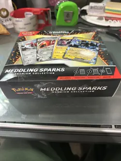 ** 12 PACKS + 4 FOIL CARDS** Pokemon Meddling Sparks Premium Collection SEALED - Image 2