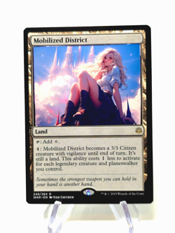 ALTERED - Mobilized District [War of the Spark] - WAIFU Layered with vinyl - Image 1