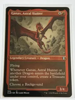 Ganax Astral Hunter 504 MTG DND Baldurs Gate Comm 2022 Mint 9.0 + Foil Etched - Image 2