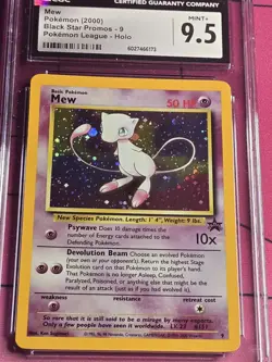 CGC 9.5 MINT+ Pokemon Mew # 9 Holo Black Star Promo 2000 League Rare New Low Pop - Image 1