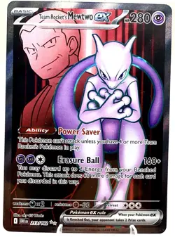 Pokemon Mewtwo EX TCG Team Rockets 213/182 Full Art Destined Rivals - Image 1
