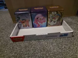 Pokemon TCG: 3 x EMPTY Stacking Tins w/ Stickers - Image 1