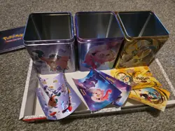 Pokemon TCG: 3 x EMPTY Stacking Tins w/ Stickers - Image 2