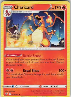 Pokemon Charizard Rare SWSH04: Vivid Voltage 025/185 NM - Image 1