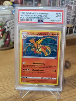 Pokemon TCG: Special Delivery Charizard SWSH075 PSA 9 MINT Sword & Shield Promo - Image 1