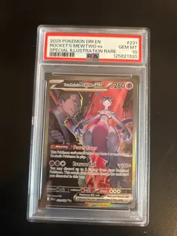 2025 Pokemon TCG Team Rocket’s Mewtwo EX 231/182 SIR Destined Rivals PSA 10 Gem - Image 3