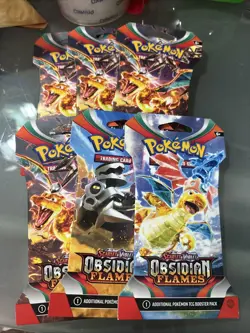 Lot Of 6 Pokemon TCG Obsidian Flames Sleeved Booster Packs - Factory Sealed - Image 1