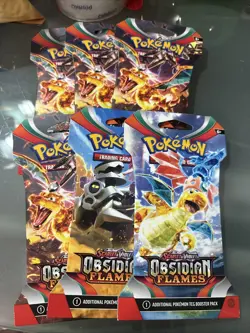 Lot Of 6 Pokemon TCG Obsidian Flames Sleeved Booster Packs - Factory Sealed - Image 2