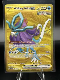 Pokemon TCG Walking Wake ex Gold Full Art Holo Temporal Forces 215/162 NM - Image 1