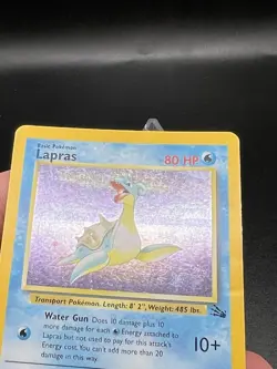 Pokemon TCG Lapras Fossil Holo Unlimited Rare Card 10/62 Vintage HP XD1 - Image 3