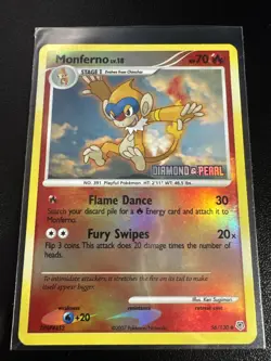 Pokemon TCG Monferno Promo Reverse Holo Card 56/130 LP - Image 1