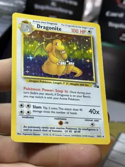 #4 Dragonite 4/62 Fossil 1999 Holo Rare WOTC Pokemon Card TCG - Image 4