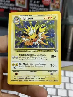 #3 Jolteon 4/64 Jungle 1999 Holo Rare WOTC Pokemon Card TCG - Image 3