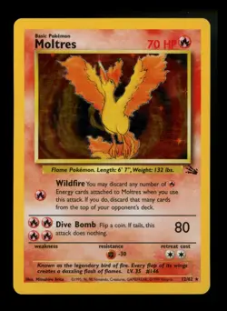 #2 Moltres 12/62 Fossil 1999 Holo Rare WOTC Pokemon Card TCG - Image 1