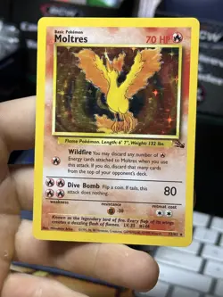 #2 Moltres 12/62 Fossil 1999 Holo Rare WOTC Pokemon Card TCG - Image 3