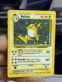 Raichu 14/102 Base Set 1999 Holo Rare WOTC Pokemon Card TCG - Image 3