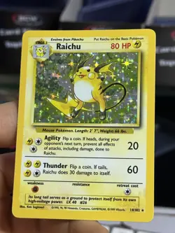 Raichu 14/102 Base Set 1999 Holo Rare WOTC Pokemon Card TCG - Image 4