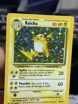 Raichu 14/102 Base Set 1999 Holo Rare WOTC Pokemon Card TCG - Image 5