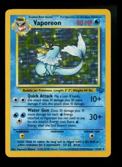 #2 Vaporeon 12/64 Jungle 1999 WOTC Holo Rare Pokemon Card TCG - Image 1