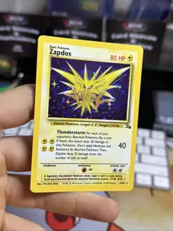 #6 Zapdos 15/62 Fossil 1999 Holo Rare CORRECTED ERROR WOTC Pokemon Card TCG - Image 3