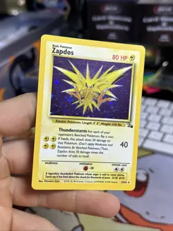 #6 Zapdos 15/62 Fossil 1999 Holo Rare CORRECTED ERROR WOTC Pokemon Card TCG - Image 5