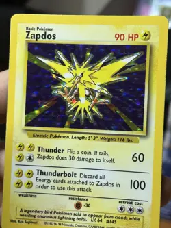 Zapdos 16/102 Base Set 1999 Holo Rare WOTC Pokemon Card TCG - Image 5