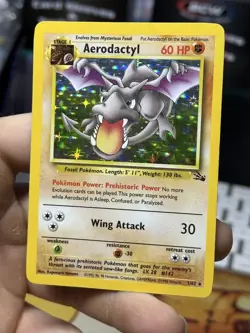 #2 Aerodactyl 1/62 Fossil 1999 Holo Rare WOTC Pokemon Card TCG - Image 3