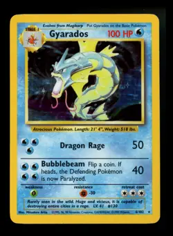 #2 Gyarados 6/102 Base Set 1999 Holo Rare WOTC Pokemon Card TCG - Image 1