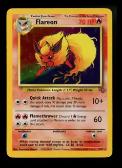 #5 Flareon 3/64 Jungle 1999 Holo Rare WOTC Pokemon Card TCG - Image 1