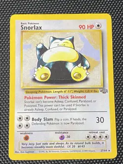 1999 Snorlax 27/64 Non Holo Jungle Set Rare Pokemon Card LP - Image 1